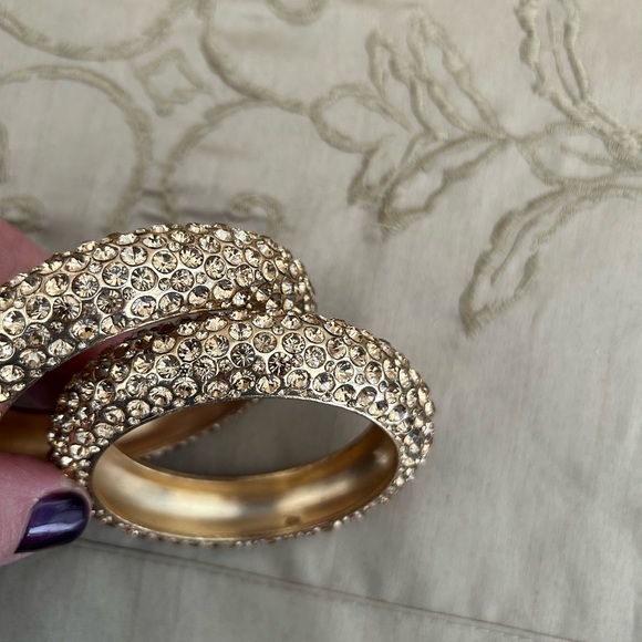 Gold rhinestone bangles - Picture 4 of 8